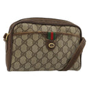 GUCCI GG Supreme Web Sherry Line Tas PVC Beige Goud 116 02 089 Auth 171261-1