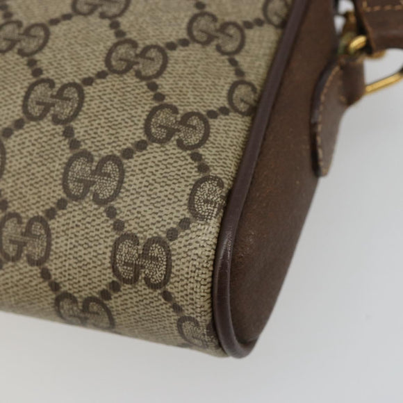 GUCCI GG Supreme Web Sherry Line Tas PVC Beige Goud 116 02 089 Auth 171261