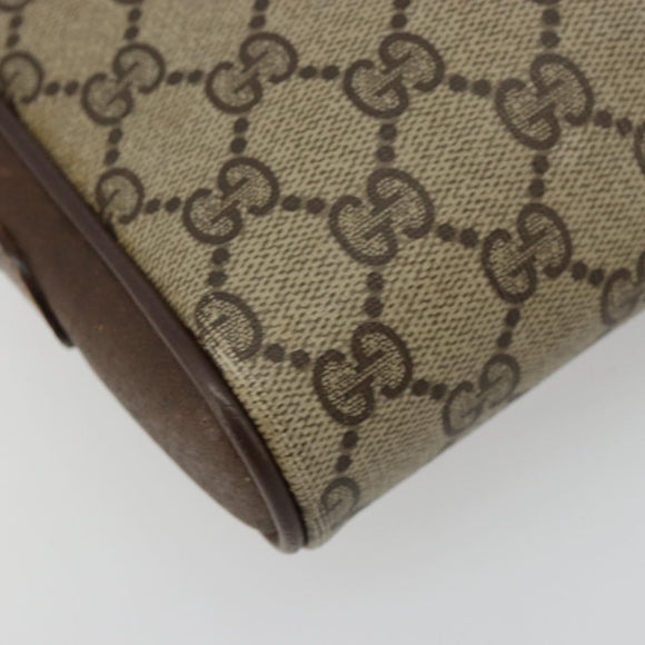 GUCCI GG Supreme Web Sherry Line Tas PVC Beige Goud 116 02 089 Auth 171261