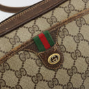 GUCCI GG Supreme Web Sherry Line Tas PVC Beige Goud 116 02 089 Auth 171261-18