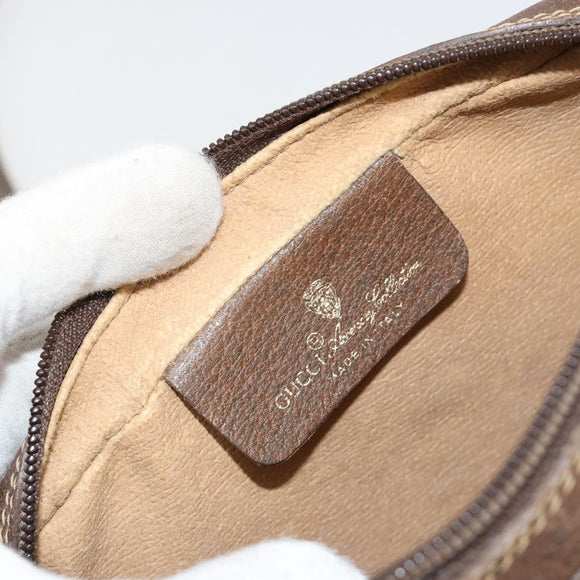 GUCCI GG Supreme Web Sherry Line Tas PVC Beige Goud 116 02 089 Auth 171261