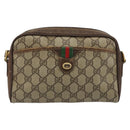 GUCCI GG Supreme Web Sherry Line Tas PVC Beige Goud 116 02 089 Auth 171261-13