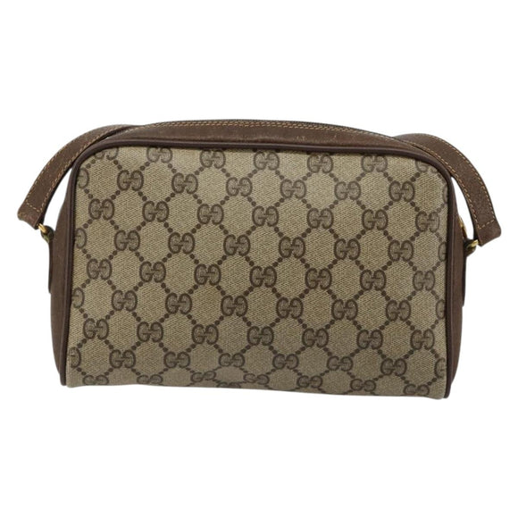 GUCCI GG Supreme Web Sherry Line Tas PVC Beige Goud 116 02 089 Auth 171261