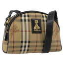 Burberrys Nova Check Shoulder Bag PVC Beige Gold Auth 171262-1