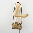 Burberrys Nova Check Shoulder Bag PVC Beige Gold Auth 171262-22