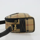 Burberrys Nova Check Shoulder Bag PVC Beige Gold Auth 171262-4