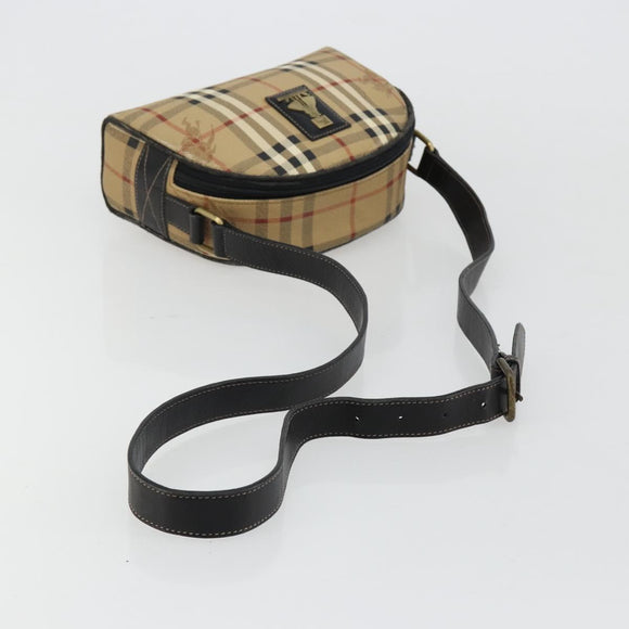 Burberrys Nova Check Shoulder Bag PVC Beige Gold Auth 171262