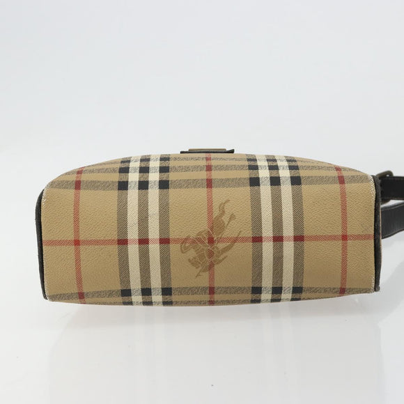 Burberrys Nova Check Shoulder Bag PVC Beige Gold Auth 171262