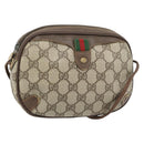 GUCCI GG Supreme Web Sherry Line Bag PVC Beige Gold 156 02 066 Auth 171266-1