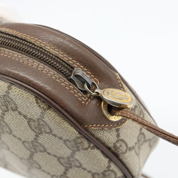 GUCCI GG Supreme Web Sherry Line Bag PVC Beige Gold 156 02 066 Auth 171266
