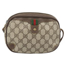 GUCCI GG Supreme Web Sherry Line Bag PVC Beige Gold 156 02 066 Auth 171266-2