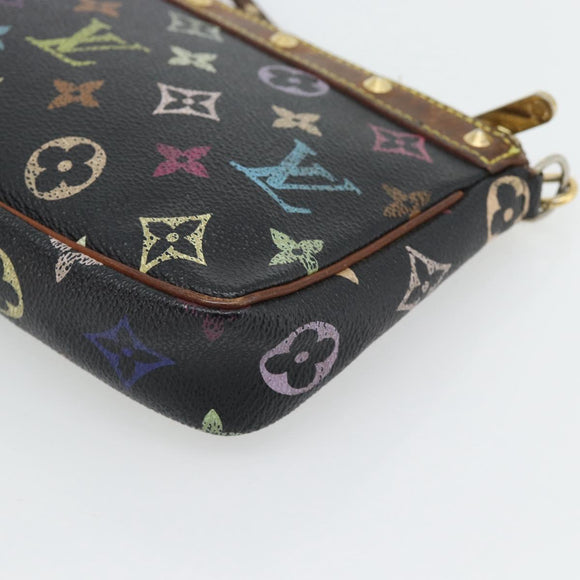 LOUIS VUITTON Multicolor Pochette Accessoires Täschchen Schwarz M92648 LV Auth 171272