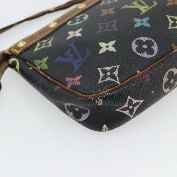 LOUIS VUITTON Multicolor Pochette Accessoires Täschchen Schwarz M92648 LV Auth 171272