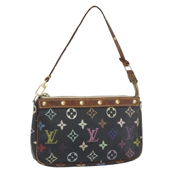 LOUIS VUITTON Multicolor Pochette Accessoires Täschchen Schwarz M92648 LV Auth 171272