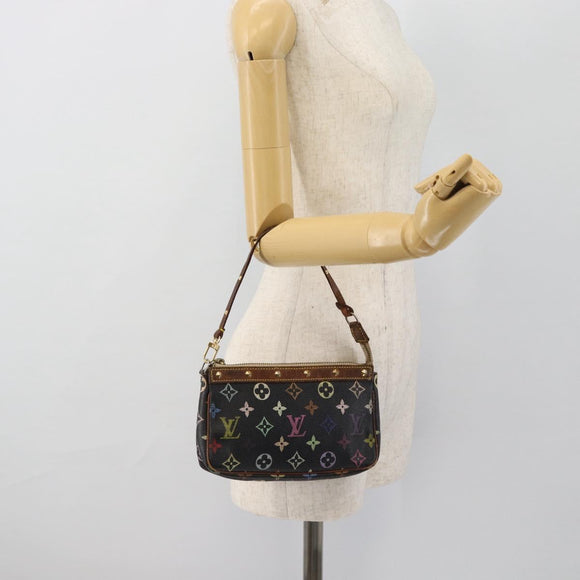 LOUIS VUITTON Multicolor Pochette Accessoires Täschchen Schwarz M92648 LV Auth 171272