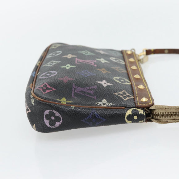 LOUIS VUITTON Multicolor Pochette Accessoires Täschchen Schwarz M92648 LV Auth 171272
