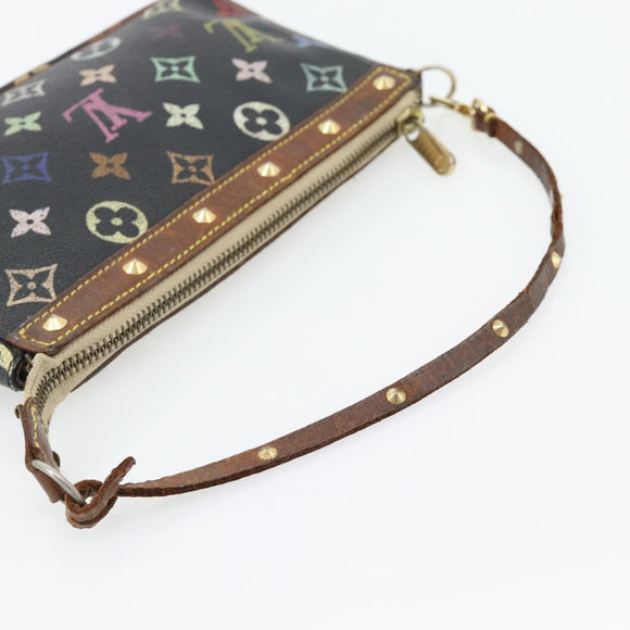 LOUIS VUITTON Multicolor Pochette Accessoires Täschchen Schwarz M92648 LV Auth 171272