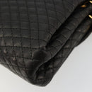 BALLY Schultertasche Kette Leder Schwarz Gold Auth 171275-15