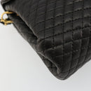 BALLY Schultertasche Kette Leder Schwarz Gold Auth 171275-16