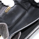 BALLY Schultertasche Kette Leder Schwarz Gold Auth 171275-11