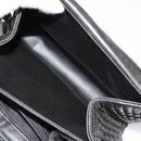 BALLY Schultertasche Kette Leder Schwarz Gold Auth 171275-23