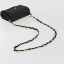 BALLY Schultertasche Kette Leder Schwarz Gold Auth 171275-7