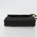 BALLY Schultertasche Kette Leder Schwarz Gold Auth 171275-5