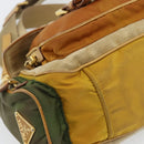 PRADA Shoulder Bag Nylon Canvas Beige Gold Auth 171276-15