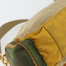 PRADA Shoulder Bag Nylon Canvas Beige Gold Auth 171276-17