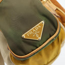 PRADA Shoulder Bag Nylon Canvas Beige Gold Auth 171276-18