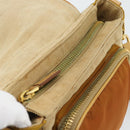 PRADA Shoulder Bag Nylon Canvas Beige Gold Auth 171276-10