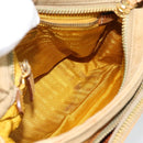 PRADA Shoulder Bag Nylon Canvas Beige Gold Auth 171276-11