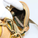 PRADA Shoulder Bag Nylon Canvas Beige Gold Auth 171276-28