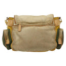 PRADA Shoulder Bag Nylon Canvas Beige Gold Auth 171276-2