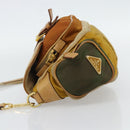 PRADA Shoulder Bag Nylon Canvas Beige Gold Auth 171276-3