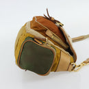 PRADA Shoulder Bag Nylon Canvas Beige Gold Auth 171276-4