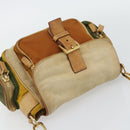 PRADA Shoulder Bag Nylon Canvas Beige Gold Auth 171276-6