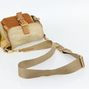 PRADA Shoulder Bag Nylon Canvas Beige Gold Auth 171276-7
