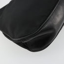 PRADA Accessoirezakje Nylon Zwart Goud Auth 171277-18