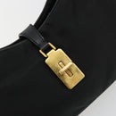 PRADA Accessoirezakje Nylon Zwart Goud Auth 171277-20