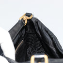 PRADA Accessoirezakje Nylon Zwart Goud Auth 171277-22