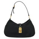 PRADA Accessoirezakje Nylon Zwart Goud Auth 171277-13