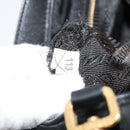 PRADA Accessoirezakje Nylon Zwart Goud Auth 171277-12