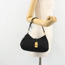 PRADA Accessoirezakje Nylon Zwart Goud Auth 171277-25