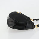 PRADA Accessoirezakje Nylon Zwart Goud Auth 171277-3