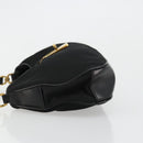 PRADA Accessoirezakje Nylon Zwart Goud Auth 171277-4