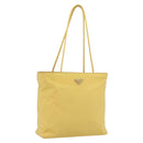 PRADA Tote Bag Nylon Yellow Silver Auth 171278-1