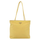 PRADA Tote Bag Nylon Yellow Silver Auth 171278-13