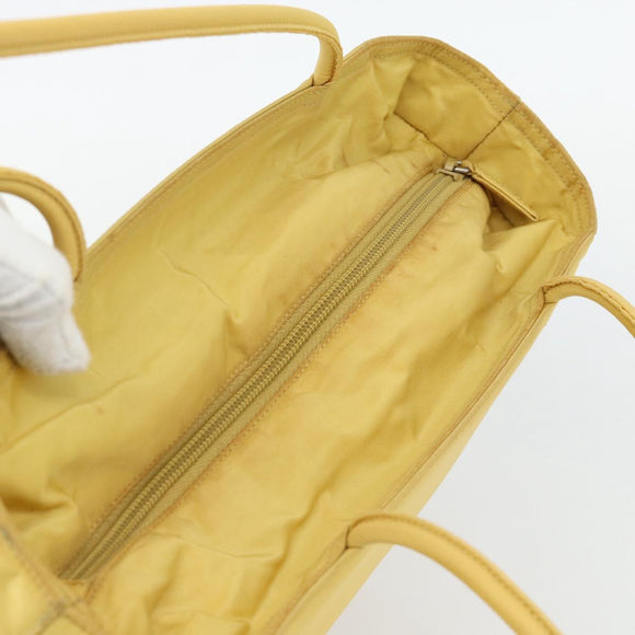 PRADA Tote Bag Nylon Yellow Silver Auth 171278