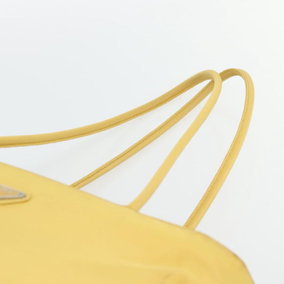PRADA Tote Bag Nylon Yellow Silver Auth 171278